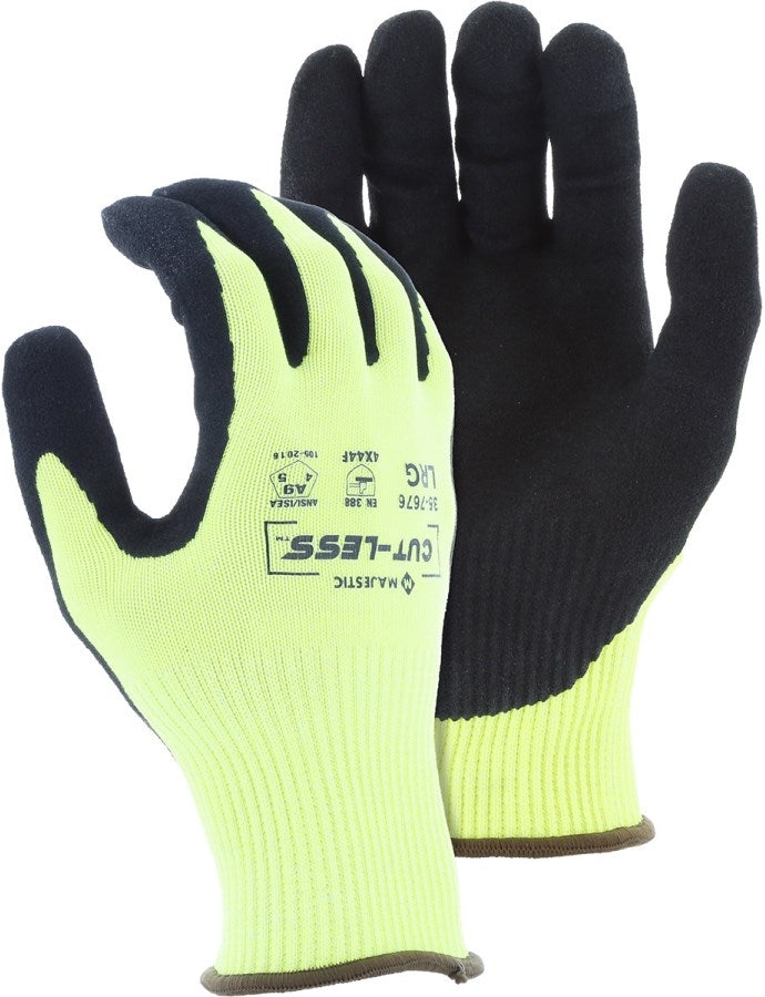 35-7676 Majestic Cut-Less Korplex Glove with Sandy Nitrile Palm, 13g, ANSI A9 — 12 Pairs or 120 Pairs —  FREE SHIPPING*
