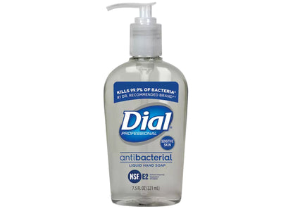Dial® Professional Sensitive Skin Antibacterial LIQUID Hand Soap, E2, 7.5 oz Pump Bottle - 12/cs