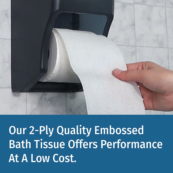 MAYFAIR® 2-PLY Universal Bath Tissue, Sheet Size: 4.5" W x 3.75"L, Embossed, Septic Safe, 500 sht/rl - 96/cs