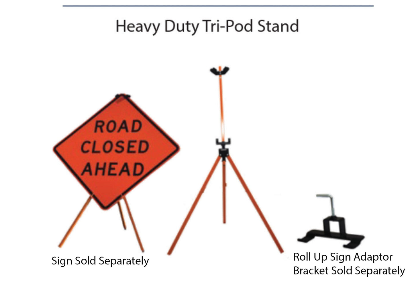 CORTINA Quadra Flex Heavy Duty Tri-Pod Stand for 36” & 48“ Rigid Signs or Roll-Up Signs with adaptor