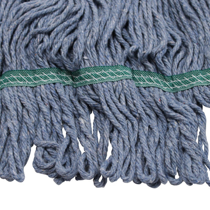 Performance Plus™ Blue Blended Wet Mop, Narrow Headband, Looped End, Medium - 12/cs