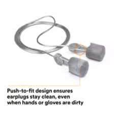 P1401 3M™ E-A-R™ Pistonz™ Earplugs, NRR 29 dB, Corded, Gray — 100 pairs