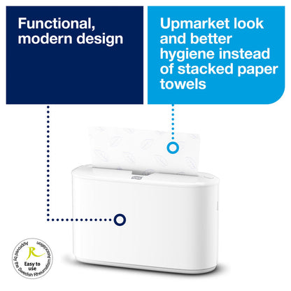 Tork Xpress Countertop Multifold Hand Towel Dispenser - Available in Black, White or Stainless w/Black Trim