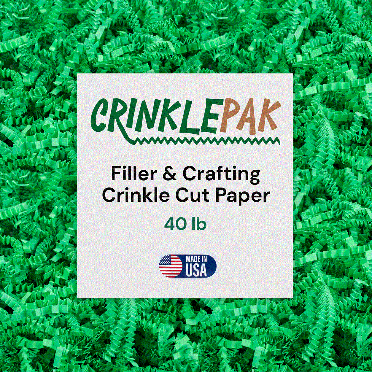 40 LB Green Crinkle Paper Shred