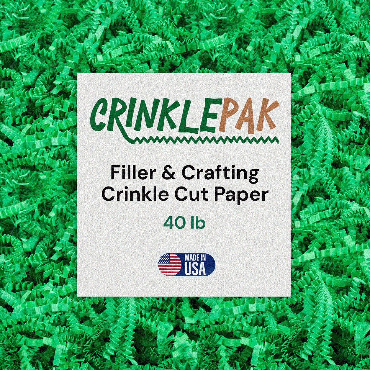 40 LB Green Crinkle Paper Shred