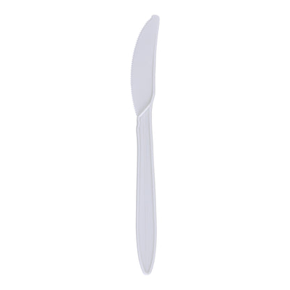 Medium-Weight Disposable Knife, Plastic, Individually Wrapped, White - 1000 per case — FREE SHIPPING*
