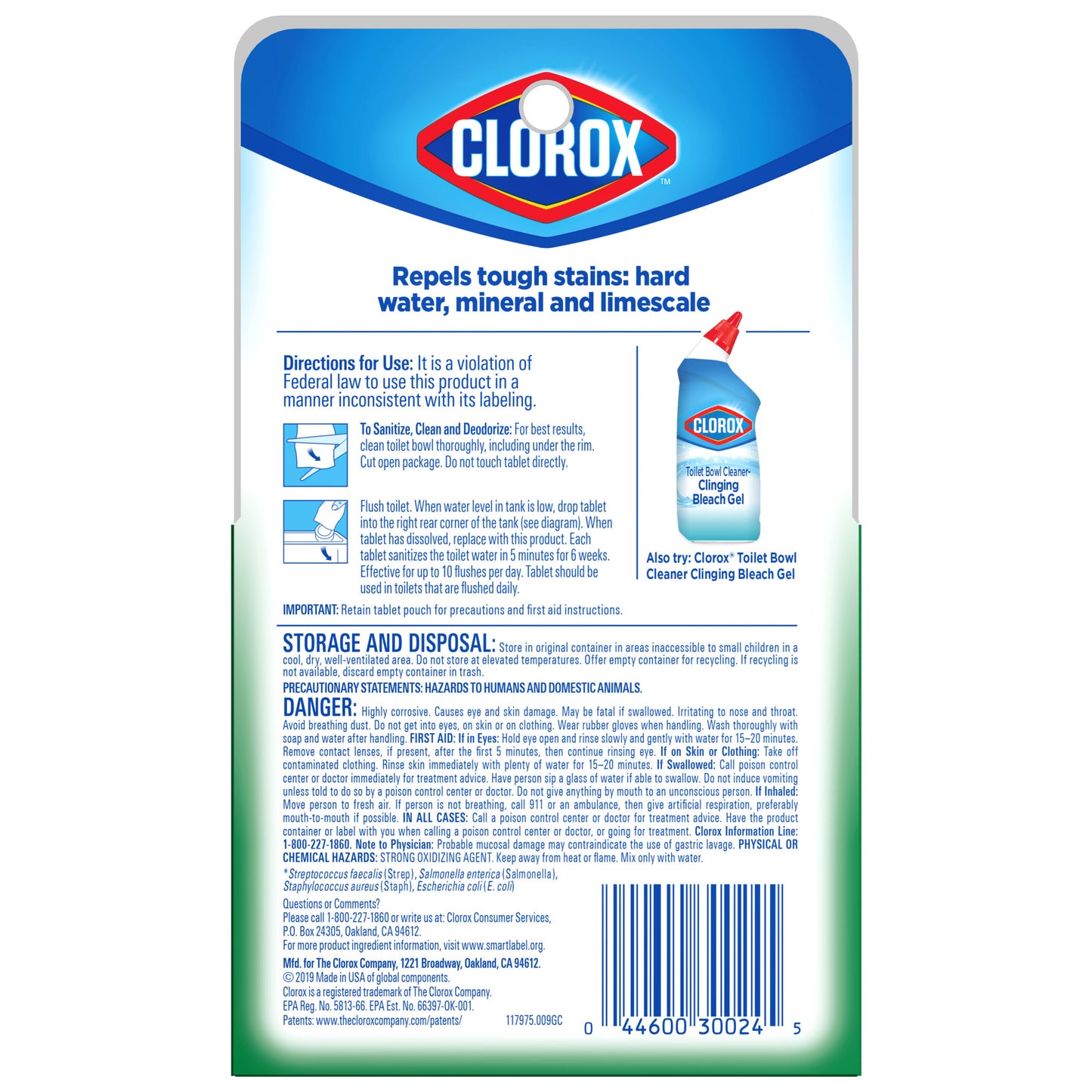 Clorox Automatic Toilet Bowl Cleaner, Ultra Clean Toilet Tank Tablets with Bleach, 3.5 oz Tablets - 12 per case — FREE SHIPPING*