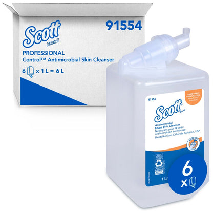 Scott® Antimicrobial FOAM Skin Cleanser, Cassette Refill for Scott® or Kimberly Clark Manual Skin Care Dispensers - 6/cs