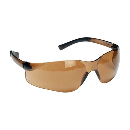 Cordova DANE™ Safety Glasses, Single Wrap-Around Scratch-Resistant Lens, Flexible Rubber Temples, Choose Light Blue or Amber or Brown Lens