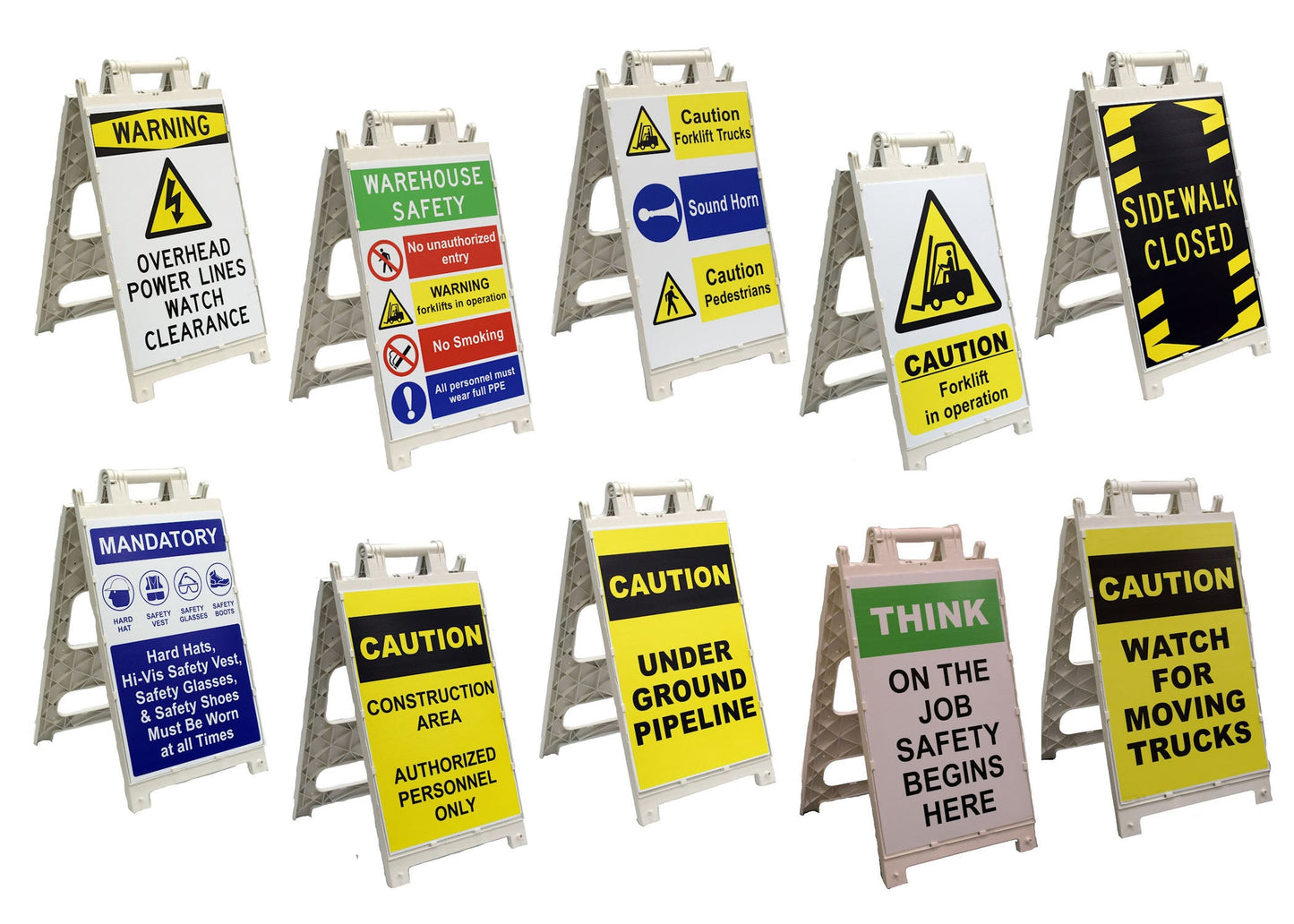 CORTINA 24 x 36 Fold Flat Plastx FF HD Barricade with Sign, Choose Your Sign