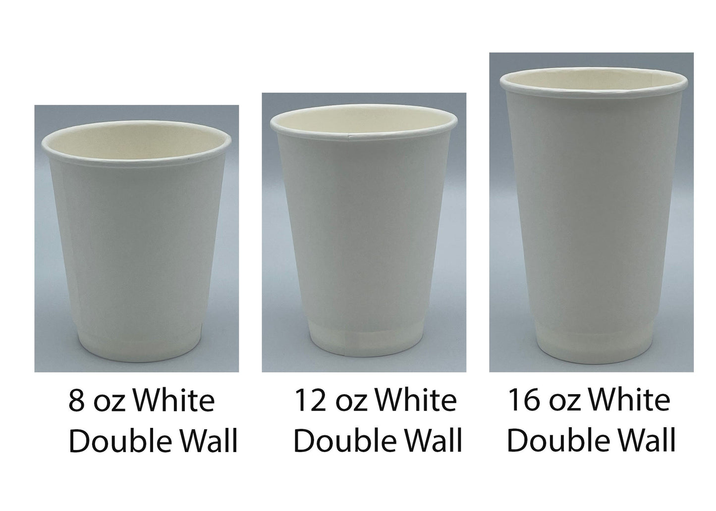 Empress™ Double Wall Paper Hot Cups, White (Choose Your Size) - 500 per case