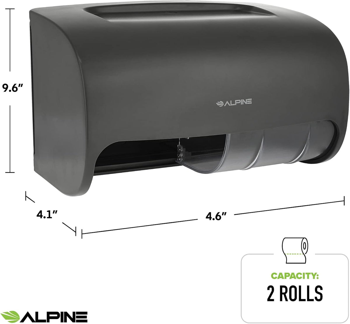 Side-by-Side Double Roll Toilet Tissue Dispenser, Gray — FREE SHIPPING*