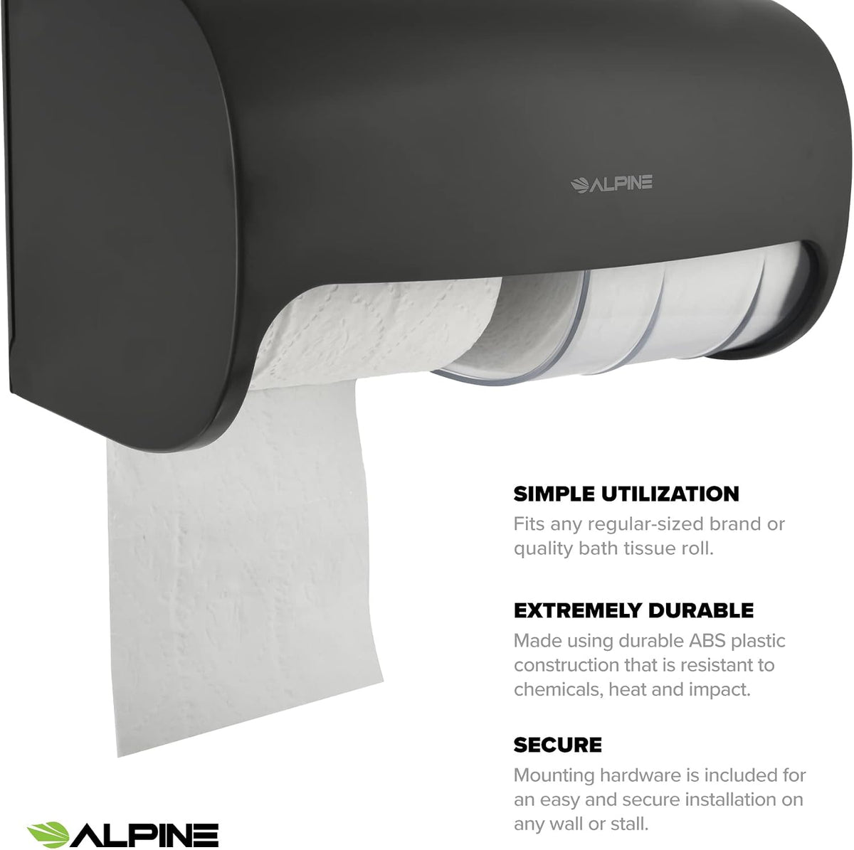Side-by-Side Double Roll Toilet Tissue Dispenser, Gray — FREE SHIPPING*