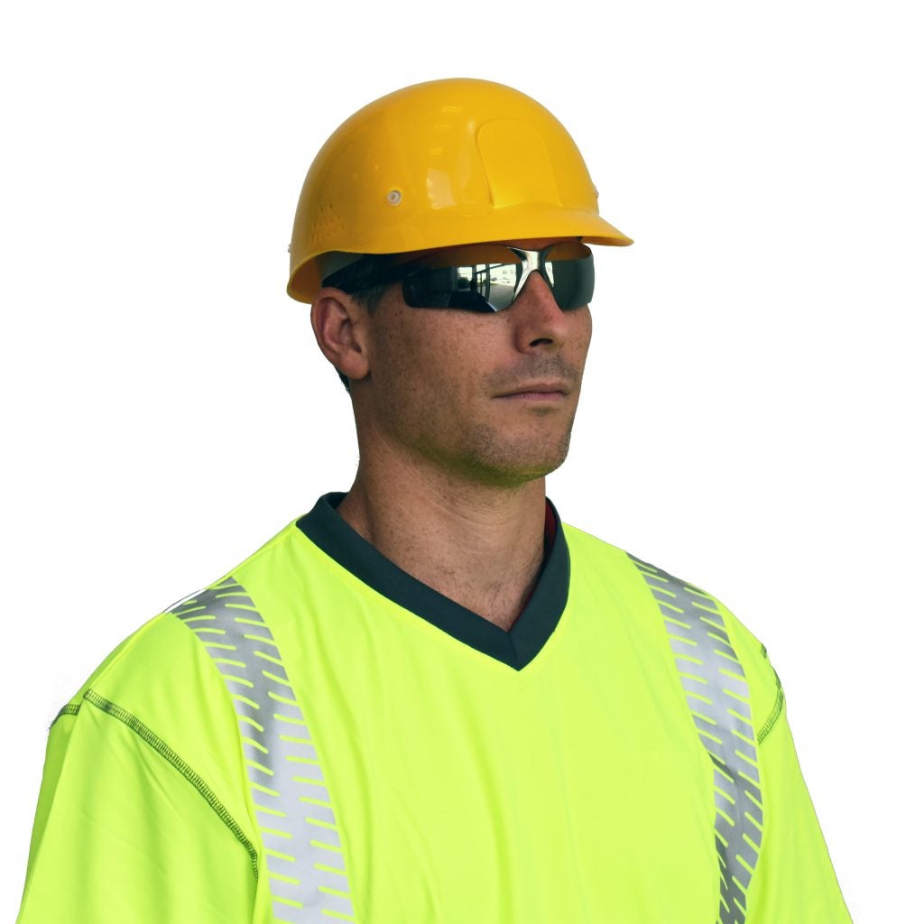 Cordova DANE™ Safety Glasses, Single Wrap-Around Scratch-Resistant Lens, Flexible Rubber Temples, MIRROR LENS, Choose Blue or Silver or Rainbow