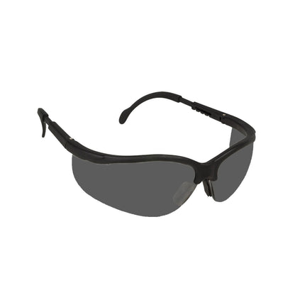 Cordova Boxer™ Safety Glasses, Extendable Temples, Dual Wrap-Around Scratch-Resistant Lens, Black Frame, Choose Clear or Gray or Indoor/Outdoor Lens