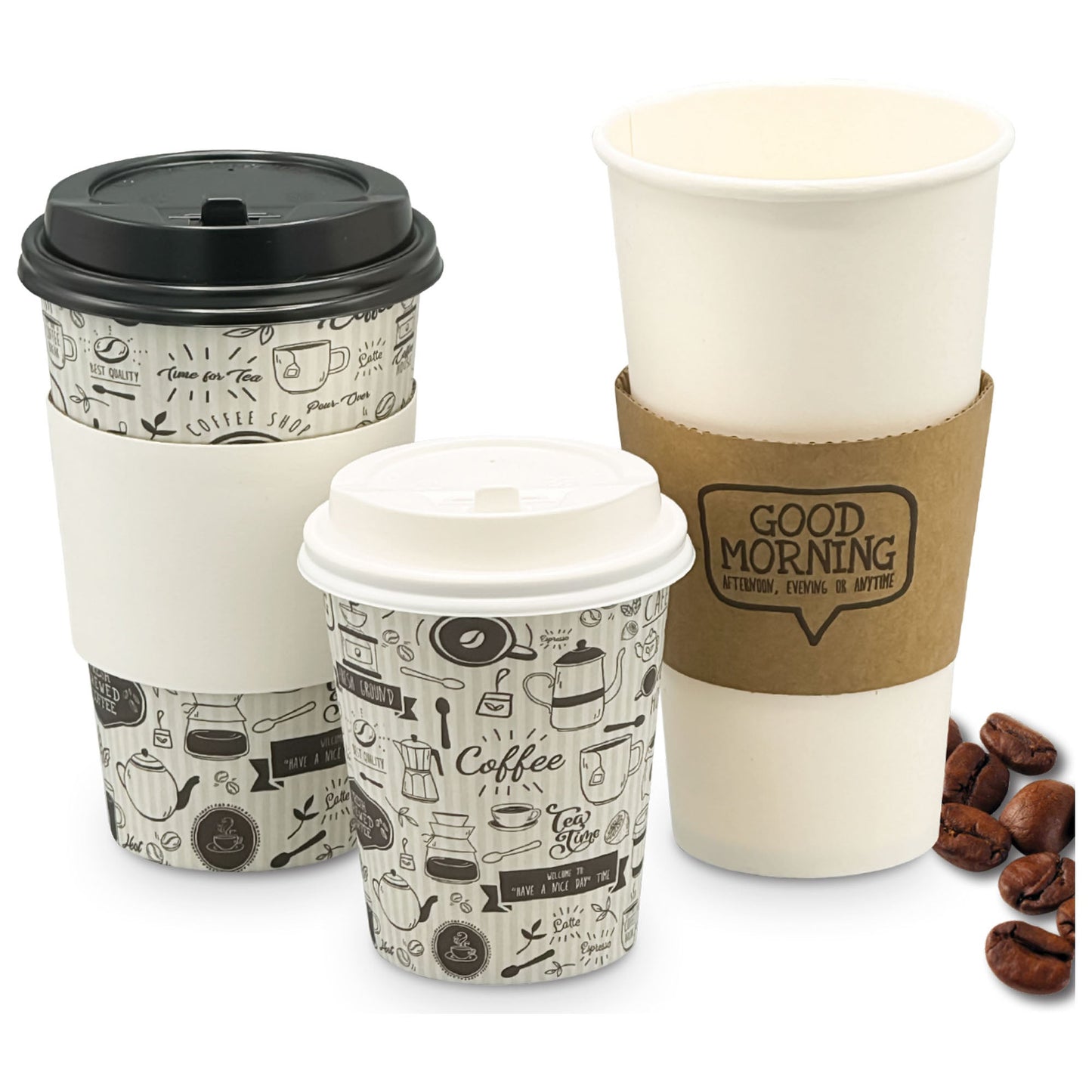 Empress™ Paper Hot Cup, Good Day Print,  12oz - 1000/cs