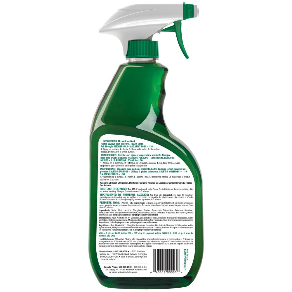 Simple Green® Industrial All Purpose Cleaner & Degreaser, 24 oz Bottle w/Trigger Sprayer - 12/cs