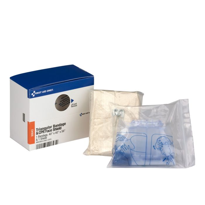 90643 SmartCompliance First Aid Kit Refill, Triangular Bandage & CPR Face Shield