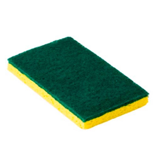 Performance Plus™ Anti-microbial Treated Scrubber Sponge, Medium Duty, 6" x 3 3/8, Yellow/Green, Individually Wrapped - 20/cs