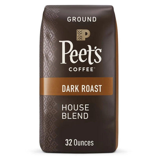 Peet's Coffee House Blend Ground Coffee, Dark Roast - 32 oz Bag