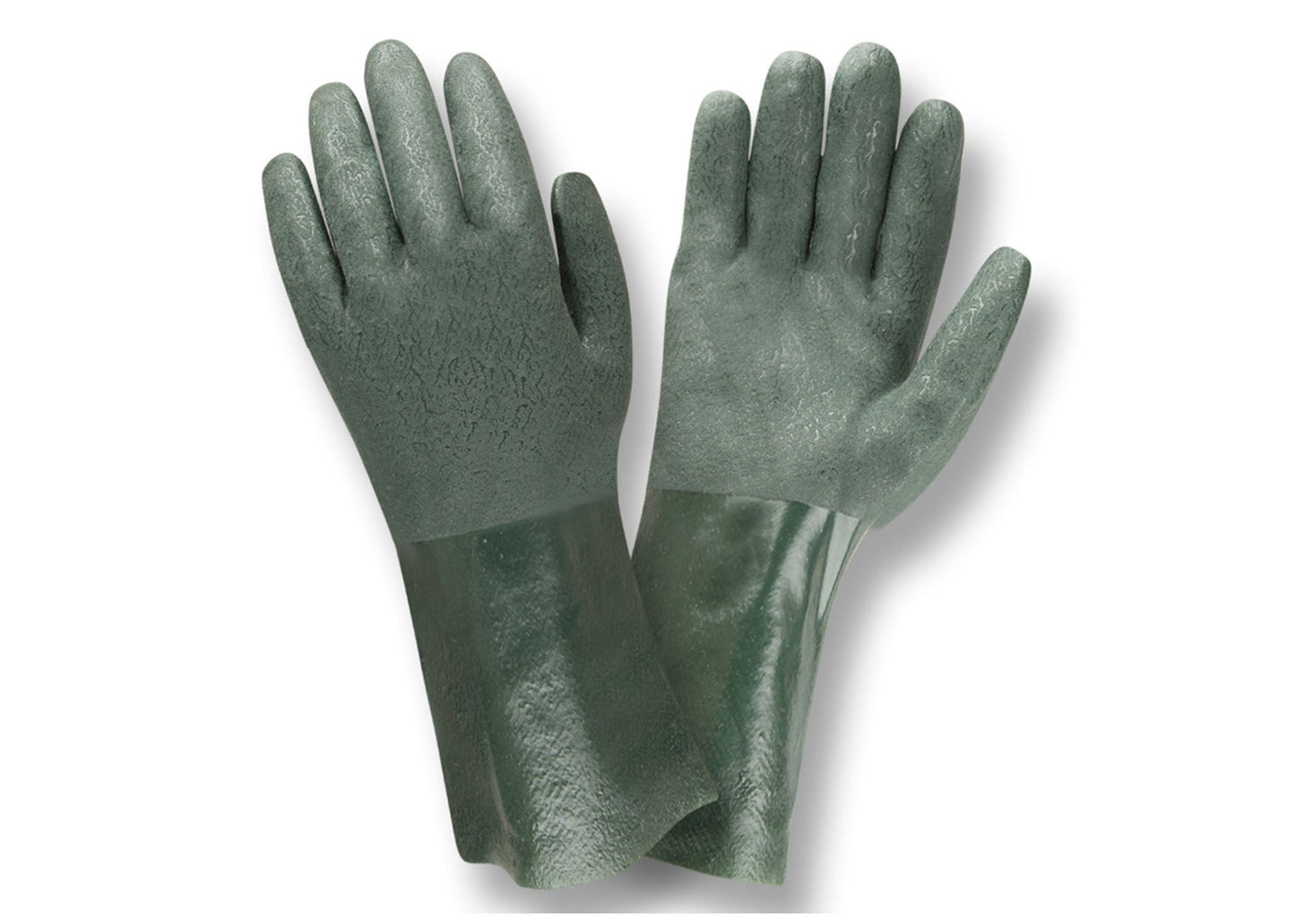 Cordova Green Double Dipped Glove, Etched Grip, Jersey Lined, Supported, PVC, 12-Inch - 1 Dozen