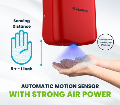 Hemlock High Speed, Commercial Hand Dryer, Red, 120V — FREE SHIPPING*