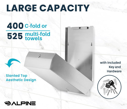 C-Fold/Multifold Paper Towel Dispenser, Stainless Steel Brushed — FREE SHIPPING*