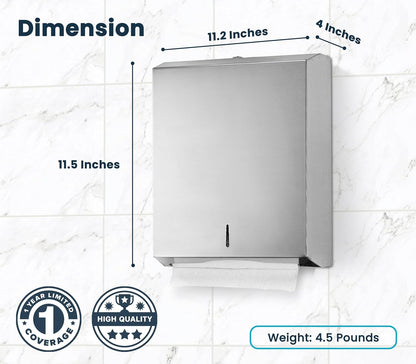 C-Fold/Multifold Paper Towel Dispenser, Stainless Steel Brushed — FREE SHIPPING*