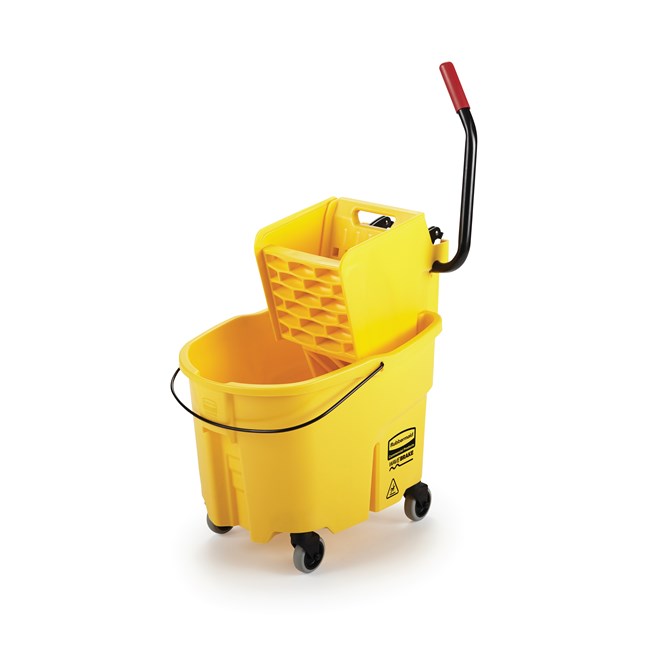 Rubbermaid WaveBrake® 2.0 Mop Bucket with Side-Press Wringer, 35 qt, Plastic, Yellow - 1/ea
