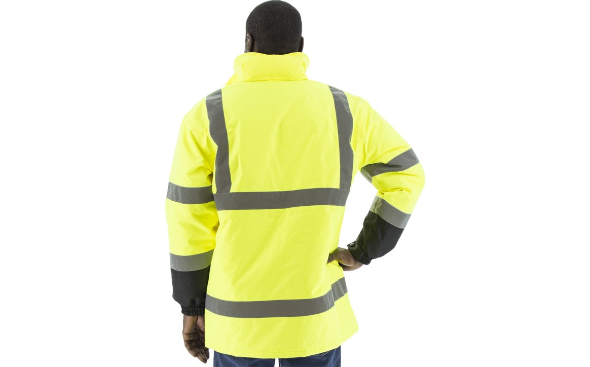 75-1303 Majestic Hi-Viz Waterproof Parka with Fleece Lining, ANSI 3 — 1 Each or 10 Each — FREE SHIPPING*