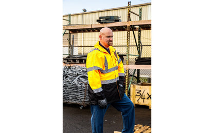 75-1305 Majestic Hi-Viz Waterproof Rain Jacket w Nylon Liner, ANSI 3 — 1 Each or 10 Each — FREE SHIPPING*