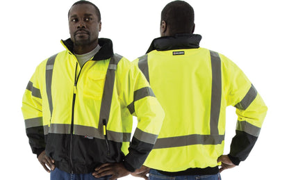 75-1311 Majestic Hi-Viz Waterproof Jacket w Removable Liner, ANSI 3 — 1 Each or 10 Each — FREE SHIPPING*