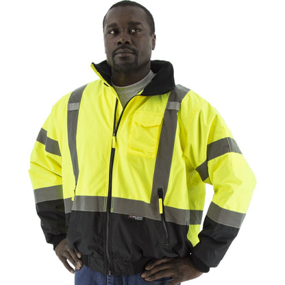 75-1312 Majestic Hi-Viz Orange Waterproof Jacket w Removable Liner, ANSI 3 — 1 Each or 10 Each — FREE SHIPPING*