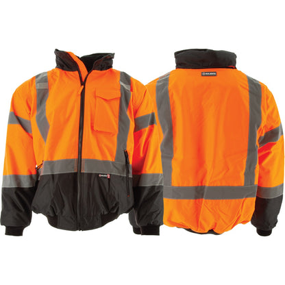75-1312 Majestic Hi-Viz Orange Waterproof Jacket w Removable Liner, ANSI 3 — 1 Each or 10 Each — FREE SHIPPING*