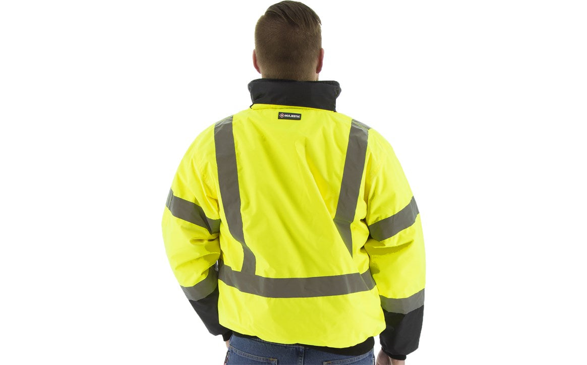 75-1313 Majestic Hi-Viz Waterproof Jacket with Quilted Liner, ANSI 3 — 1 Each or 10 Each — FREE SHIPPING*
