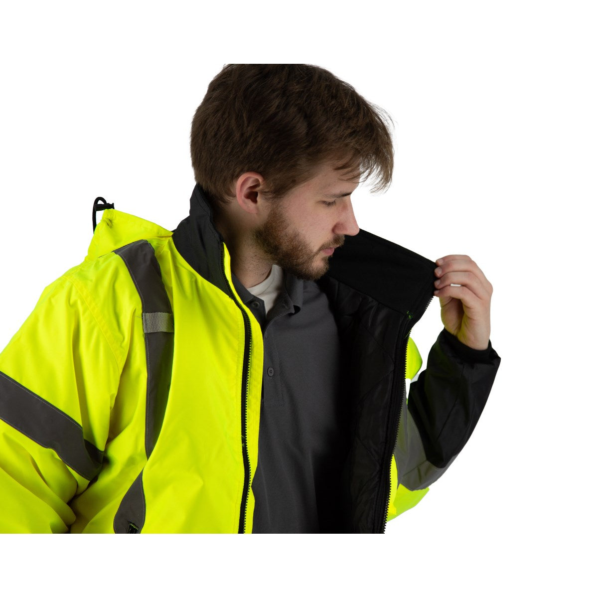 75-1313 Majestic Hi-Viz Waterproof Jacket with Quilted Liner, ANSI 3 — 1 Each or 10 Each — FREE SHIPPING*