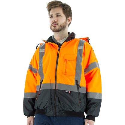75-1313 Majestic Hi-Viz Waterproof Jacket with Quilted Liner, ANSI 3 — 1 Each or 10 Each — FREE SHIPPING*