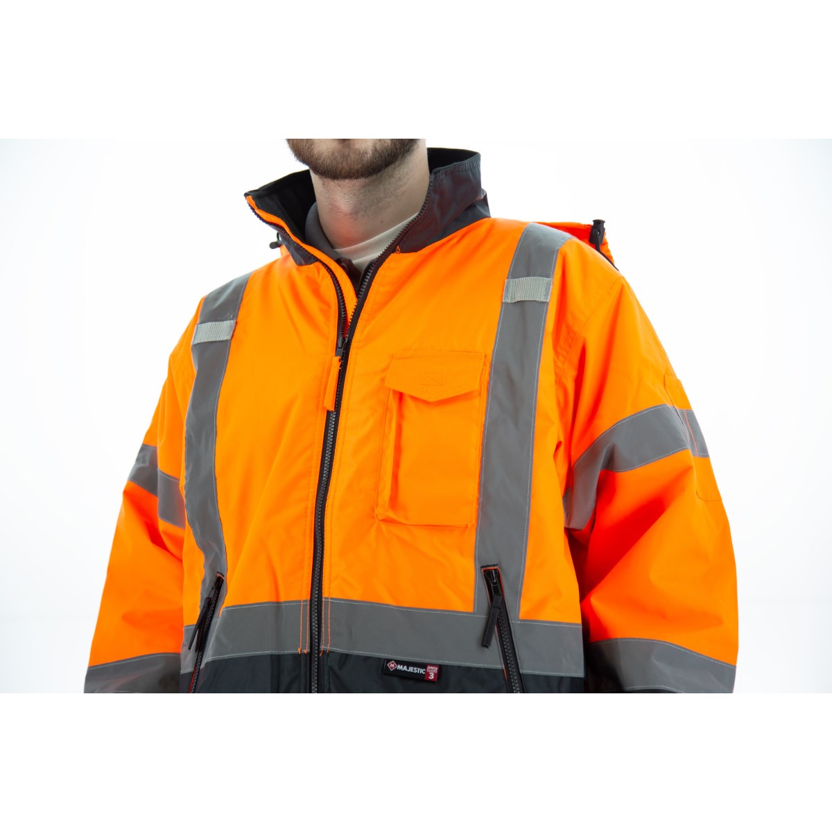 75-1314 Majestic Hi-Viz Waterproof Jacket with Quilted Liner, ANSI 3 — 1 Each or 10 Each — FREE SHIPPING*