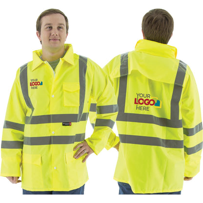 75-1351 Majestic Hi-Viz Waterproof Rain Jacket, ANSI 3 — 1 Each or 20 Each — FREE SHIPPING*