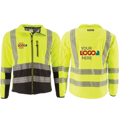 75-1373 Majestic High Visibility Water Resistant Softshell Jacket and Liner, Yellow w/Black Bottom ANSI 3, R — 1 Each or 10 Each — FREE SHIPPING*
