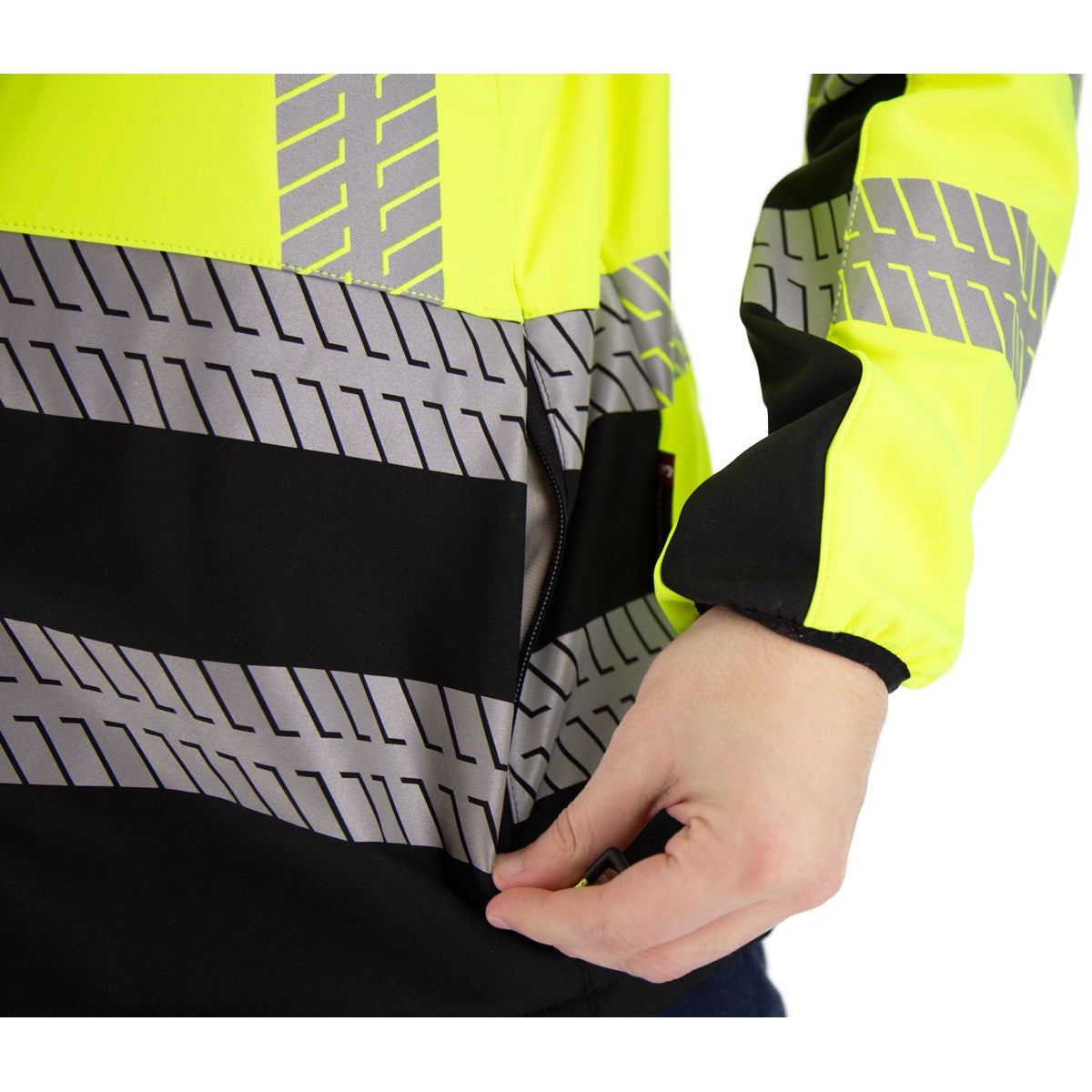 75-1373 Majestic High Visibility Water Resistant Softshell Jacket and Liner, Yellow w/Black Bottom ANSI 3, R — 1 Each or 10 Each — FREE SHIPPING*
