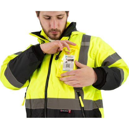 75-1383 Majestic Hi-Viz 8-in-1 Waterproof Jacket w Hi-Viz Liner, ANSI 3 — 1 Each or 10 Each — FREE SHIPPING*