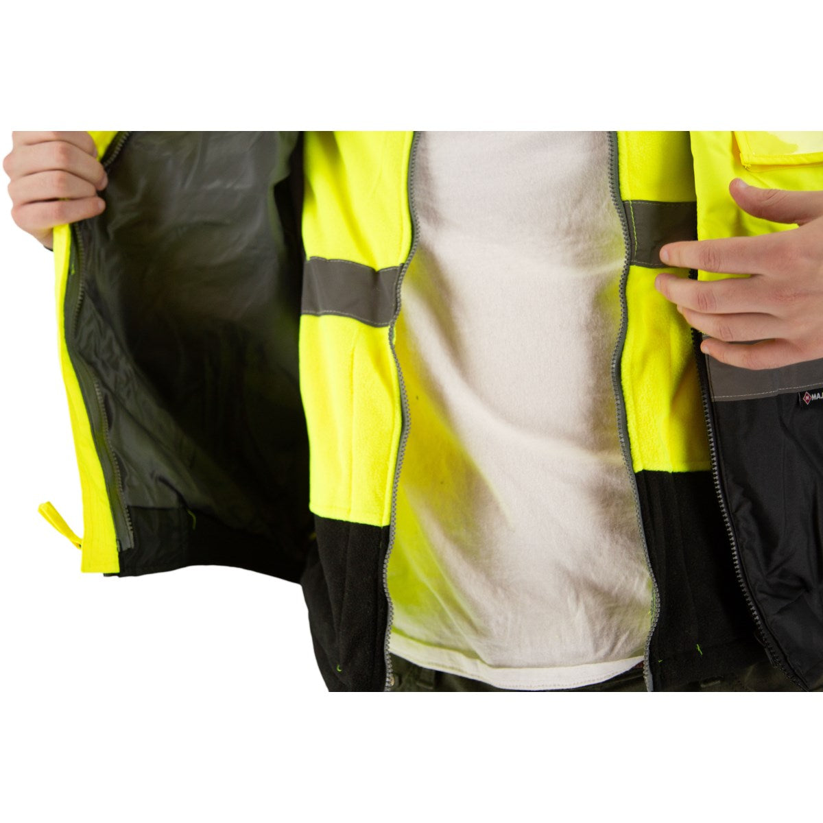 75-1384 Majestic Hi-Viz Orange 8-in-1 Waterproof Jacket w Hi-Viz Liner, ANSI 3 — 1 Each or 10 Each — FREE SHIPPING*