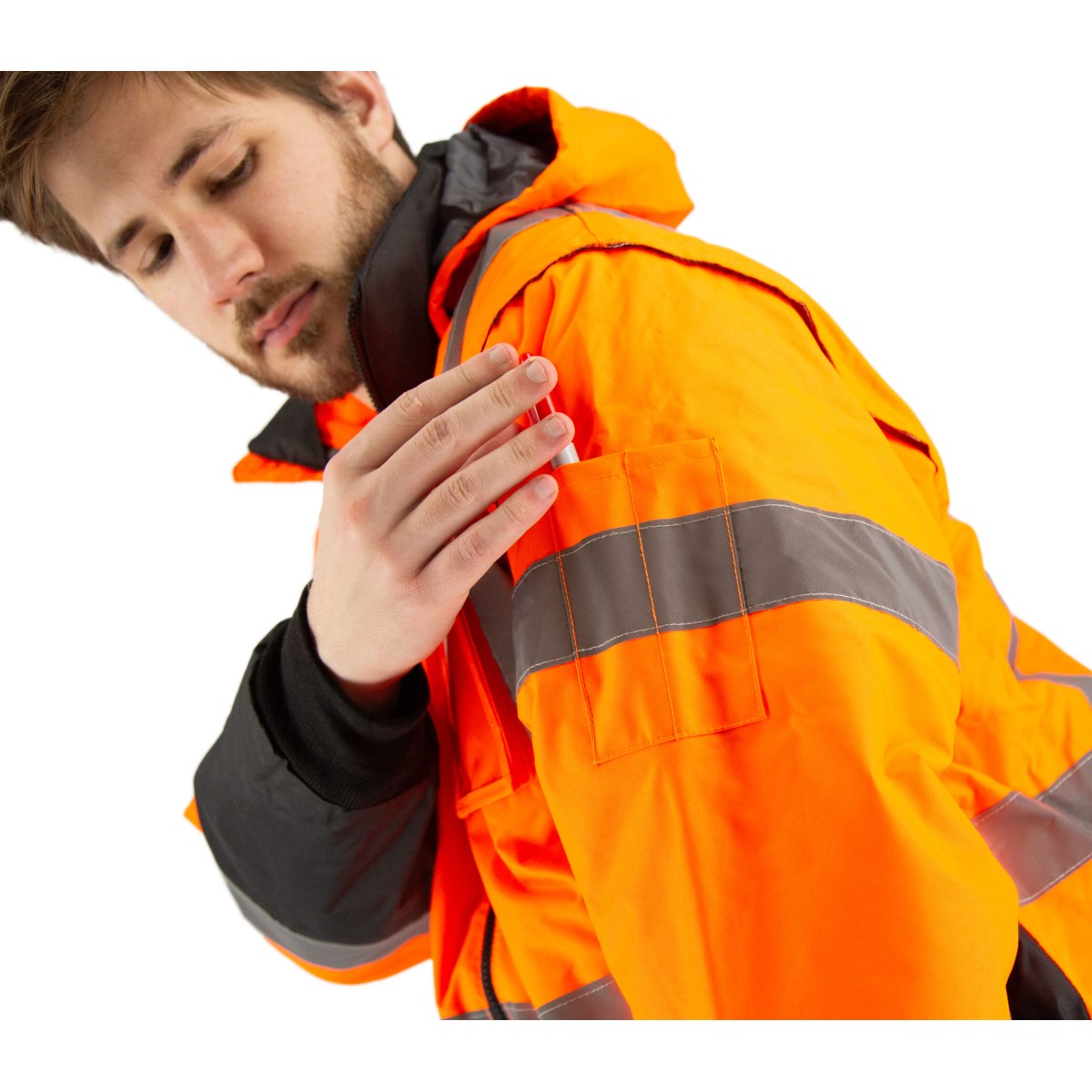 75-1383 Majestic Hi-Viz 8-in-1 Waterproof Jacket w Hi-Viz Liner, ANSI 3 — 1 Each or 10 Each — FREE SHIPPING*