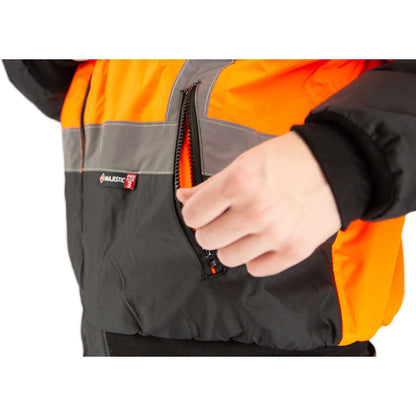 75-1383 Majestic Hi-Viz 8-in-1 Waterproof Jacket w Hi-Viz Liner, ANSI 3 — 1 Each or 10 Each — FREE SHIPPING*