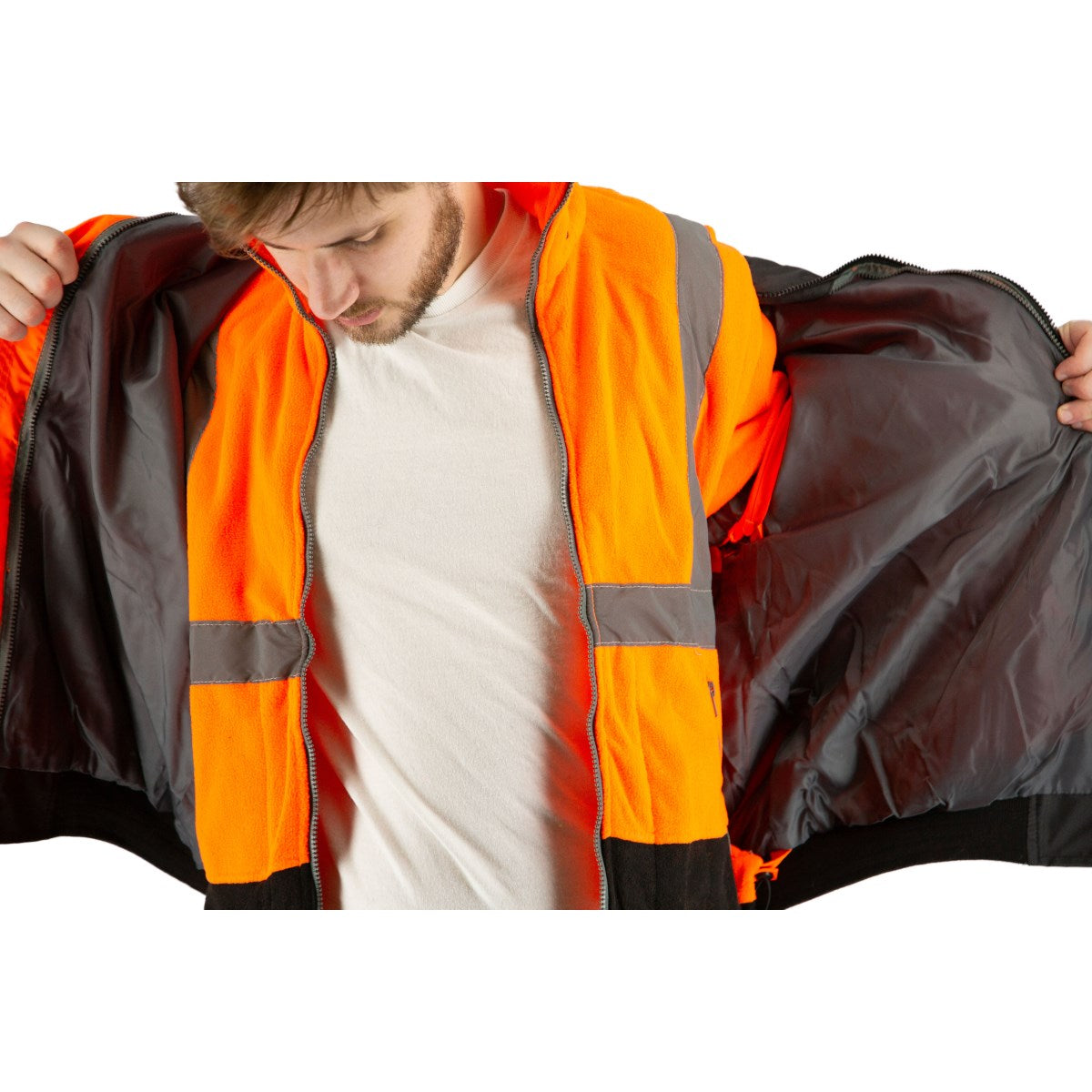 75-1383 Majestic Hi-Viz 8-in-1 Waterproof Jacket w Hi-Viz Liner, ANSI 3 — 1 Each or 10 Each — FREE SHIPPING*