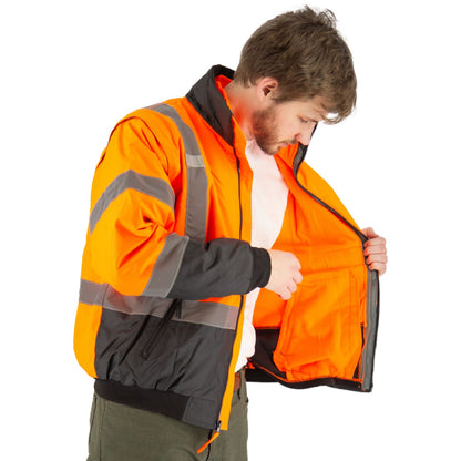 75-1383 Majestic Hi-Viz 8-in-1 Waterproof Jacket w Hi-Viz Liner, ANSI 3 — 1 Each or 10 Each — FREE SHIPPING*