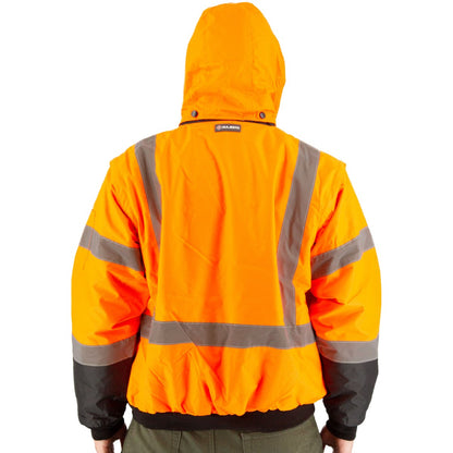 75-1383 Majestic Hi-Viz 8-in-1 Waterproof Jacket w Hi-Viz Liner, ANSI 3 — 1 Each or 10 Each — FREE SHIPPING*