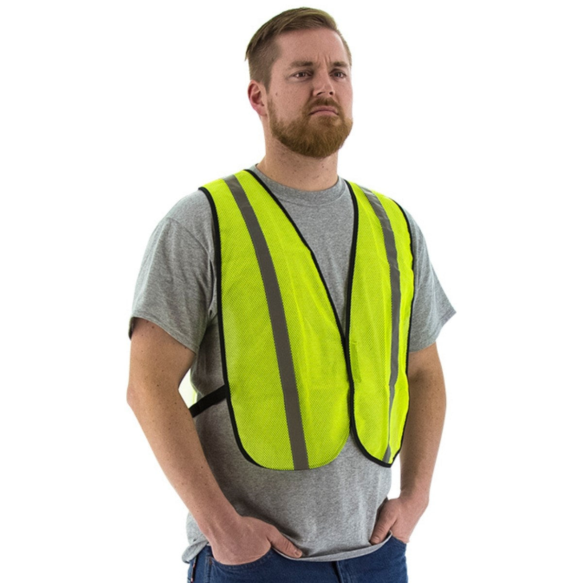 75-3003 Majestic Site Safety Mesh Vest, Yellow, NON ANSI — 1 Each or 50 Each — FREE SHIPPING*