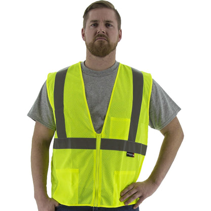 75-3202 Majestic Hi-Viz Mesh Vest, ANSI 2 — 1 Each or 50 Each — FREE SHIPPING*